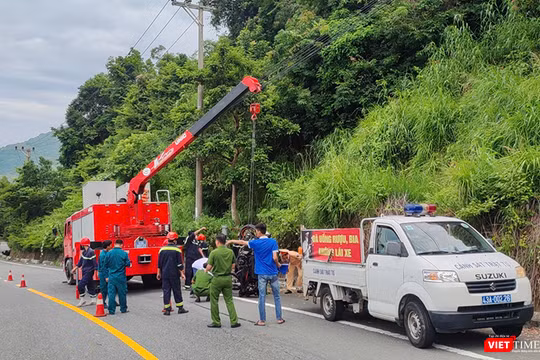 Hiện trường vụ tai nạn khiến du khách Mỹ tử vong.