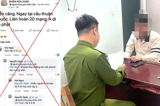 Chủ tài khoản Facebook “Nguyễn Ngân” bị công an mời lên làm việc. Ảnh: Công an cung cấp.
