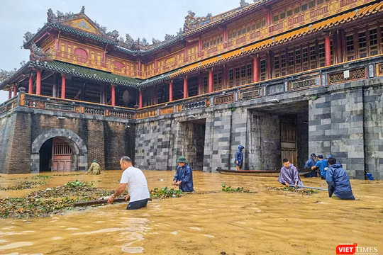 Di tích Cố đô Huế ngập sâu trong nước.