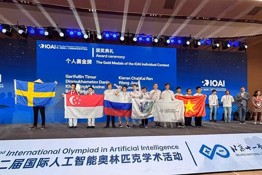 Tại kỳ thi Olympic Trí tuệ nhân tạo quốc tế năm 2025 diễn ra ở Trung Quốc, Đội tuyển Việt Nam có 8 học sinh dự thi đoạt giải. Ảnh: Bạn đọc cung cấp.