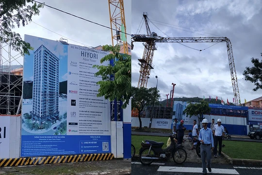 Vụ sập cẩu tháp ở công trình dự án Hiyori Aqua Tower khiến 1 người chết tại chỗ.