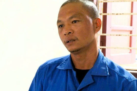 Đối tượng Hồ Văn Phương Tâm tại cơ quan công an.