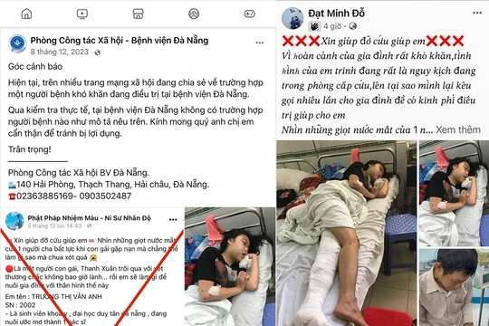 Phòng công tác xã hội Bệnh viện Đà Nẵng lên tiếng bác bỏ thông tin và cảnh báo bài viết giả mạo kêu gọi giúp đỡ bệnh nhân nghèo tại bệnh viện.