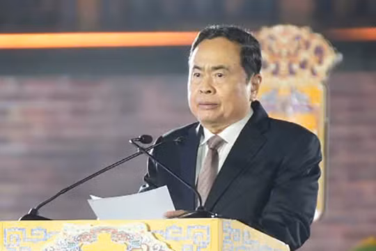 Chủ tịch Quốc hội Trần Thanh Mẫn phát biểu tại buổi lễ. 