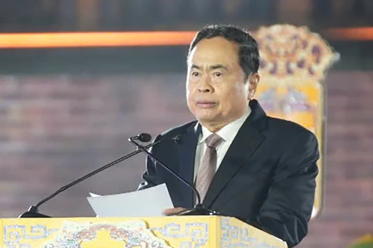 Chủ tịch Quốc hội Trần Thanh Mẫn phát biểu tại buổi lễ. 