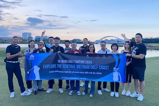 Đoàn Famtrip là 20 đại diện của các công ty lữ hành du lịch golf quốc tế khảo sát, trải nghiệm dịch vụ golf tại Đà Nẵng, Quảng Nam.