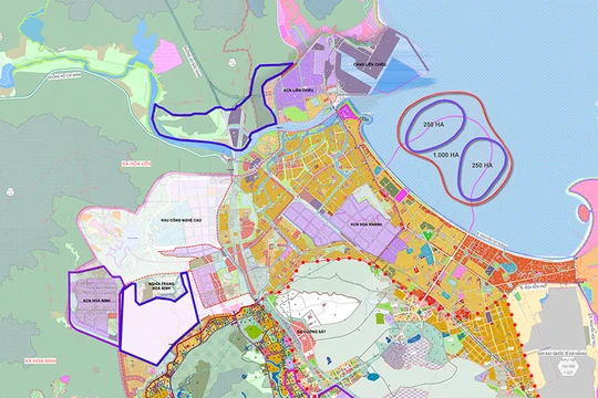 Bản đồ quy hoạch vị trí chọn xây dựng Khu thương mại tự do Đà Nẵng