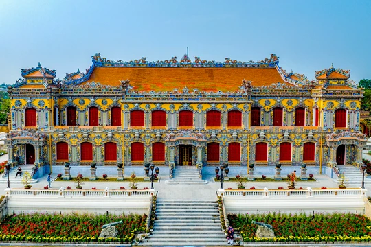 Điện Kiến Trung - ngôi đại điện độc đáo bậc nhất Đại nội Huế - sẽ mở cửa phục vụ du khách tham quan trong dịp Tết Giáp Thìn 2024. (Ảnh Lê Đình Hoàng - Thuỳ Giang)
