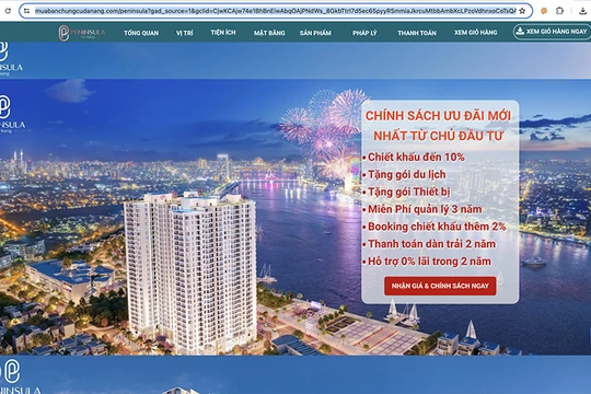 Thông tin quảng cáo về dự án Tổ hợp căn hộ bên bờ sông Hàn (Peninsula Đà Nẵng) trên mạng