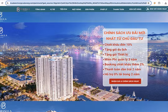 Thông tin quảng cáo về dự án Tổ hợp căn hộ bên bờ sông Hàn (Peninsula Đà Nẵng) trên mạng