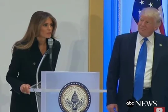 Vợ chồng tỷ phú Trump cảm ơn người ủng hộ ở Washington.