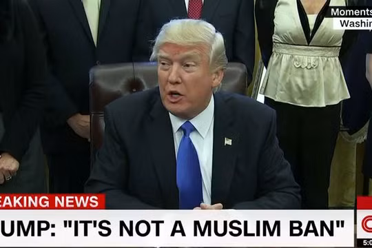 Trong một tuyên bố gần đây nhất của mình, Tổng thống Mỹ Donald Trump đã lên tiếng biện hộ cho quyết định của mình, ông nói rằng lệnh cấm này nhằm vào người tị nạn chứ không nhằm vào thế giới đạo Hồi.