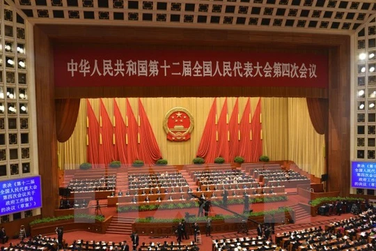 Kỳ họp thứ tư Đại hội đại biểu nhân dân toàn quốc (Quốc hội) Trung Quốc. (Ảnh: Thu Yến Kiên/TTXVN)