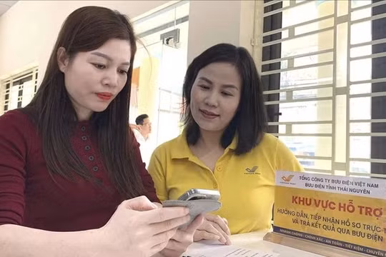 Trung tâm Phục vụ hành chính công xã La Hiên đặt tại trụ sở Bưu cục La Hiên, Bưu điện Khu vực Đồng Hỷ - Võ Nhai, tỉnh Thái Nguyên. Ảnh: VNP.