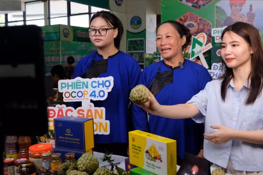 Na Chi Lăng được nông dân livestream bán hàng trên nền tảng mạng xã hội.