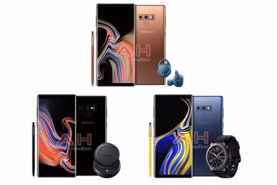 Note9 dự kiến sẽ có 3 màu xanh, đen và nâu. (Ảnh: Android Headlines)