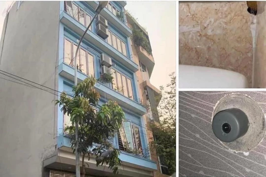 Hình ảnh camera được ông N lắp trong các nhà vệ sinh.