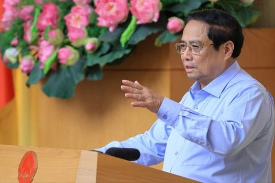 Thủ tướng Phạm Minh Chính cam kết Chính phủ luôn tạo mọi điều kiện cho doanh nghiệp phát triển. (Ảnh:VGP/Nhật Bắc)