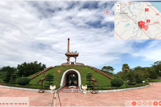 Giao diện chính của hệ thống VR-360 Cụm di tích quốc gia đặc biệt Thành Cổ Quảng Trị