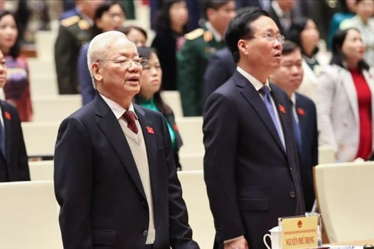 Tổng Bí thư Nguyễn Phú Trọng dự lễ khai mạc Kỳ họp bất thường lần thứ 5, Quốc hội khóa XV sáng 15/1/2024.