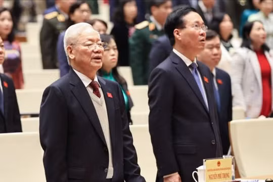 Tổng Bí thư Nguyễn Phú Trọng dự lễ khai mạc Kỳ họp bất thường lần thứ 5, Quốc hội khóa XV sáng 15/1/2024.