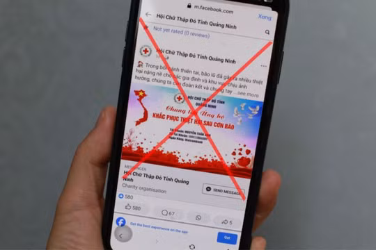Fanpage giả mạo Hội Chữ thập đỏ tỉnh Quảng Ninh để lừa đảo tiền từ thiện.
