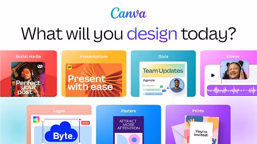 Màn hình chính của ứng dụng Canva