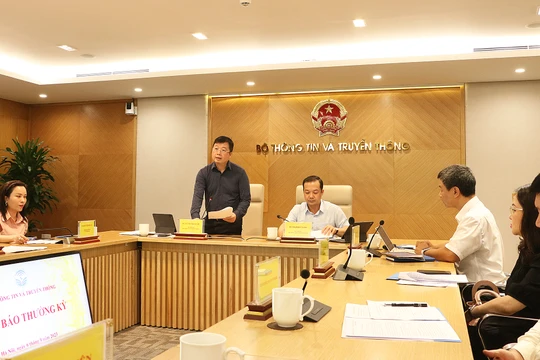 Thứ trưởng Nguyễn Thanh Lâm chủ trì buổi họp báo của Bộ Thông tin và Truyền thông, diễn ra vào chiều ngày 6/9 tại Hà Nội
