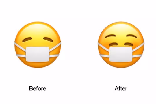 Biểu tượng cảm xúc trước đây và hiện tại mà Apple vừa cập nhật (ảnh: The Verge)