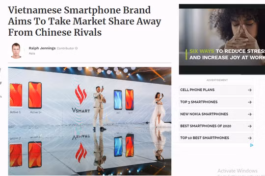 Bài viết về Vsmart trên Forbes