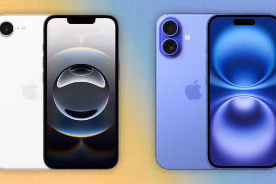 iPhone 16e (trái) và iPhone 16 là hai mẫu smartphone giá mềm của Apple