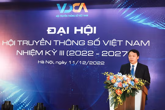 Thứ trưởng Bộ TT&TT Nguyễn Huy Dũng phát biểu tại Đại hội VDCA nhiệm kỳ III.