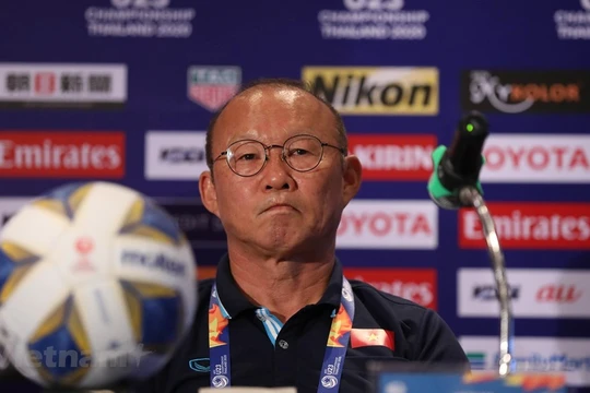 HLV Park Hang seo hài lòng với kết quả trận đấu (ảnh: Vietnam Plus)