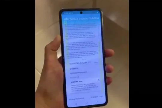 Mẫu điện thoại Galaxy Z Flip (ảnh cắt từ clip)