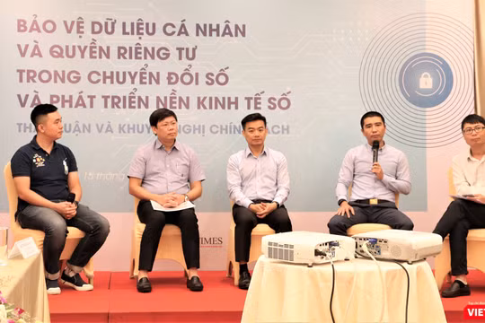 Các chuyên gia thảo luận tại hội thảo về bảo vệ dữ liệu cá nhân (ảnh: Đăng Khoa)
