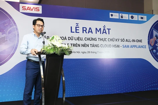 Ông Hoàng Nguyên Vân - Chủ tịch HĐQT SAVIS Group phát biểu tại sự kiện ra mắt giải pháp SAM Appliance