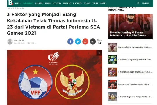 Tờ Bola của Indonesia đã chỉ ra 3 yếu tố khiến đội nhà thất bại