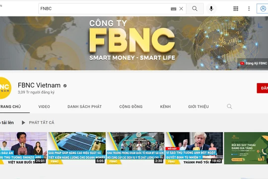 Nền tảng YouTube của công ty FBNC. (Ảnh chụp màn hình)