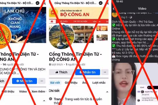 Các website giả mạo Cổng Thông tin điện tử Bộ Công an