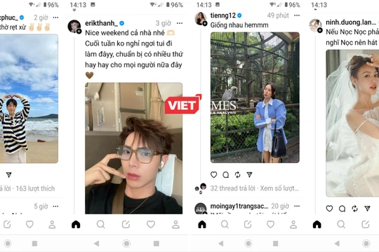 Các sao Việt đã sử dụng mạng xã hội Threads