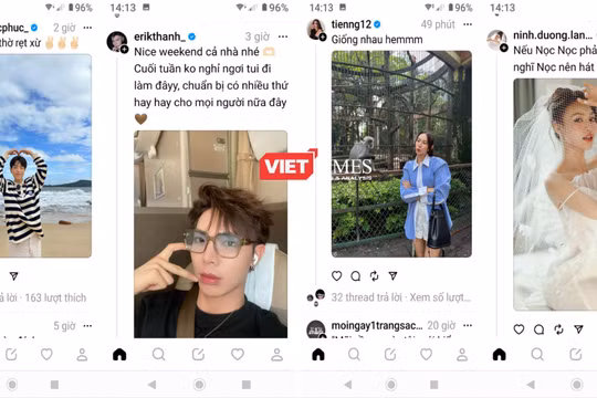 Các sao Việt đã sử dụng mạng xã hội Threads