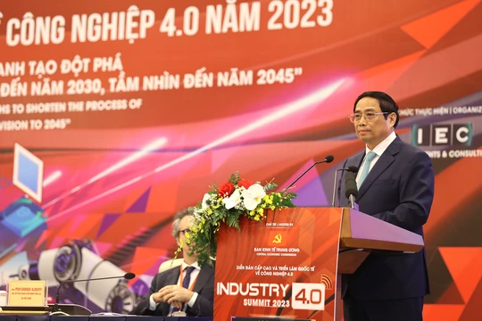 Thủ tướng Phạm Minh Chính phát biểu tại Diễn đàn cấp cao về Công nghiệp 4.0, chiều 14/6/2023