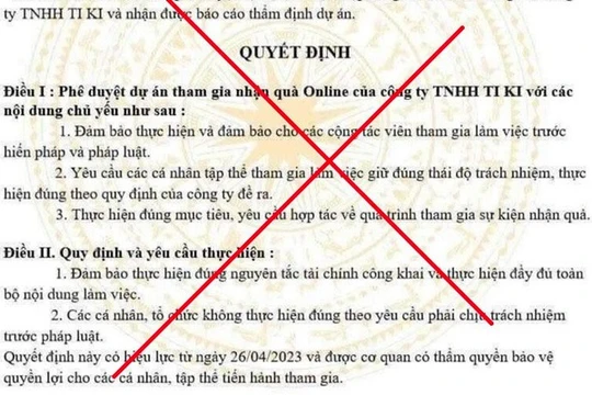 Cảnh giác với văn bản giả mạo Bộ Công thương