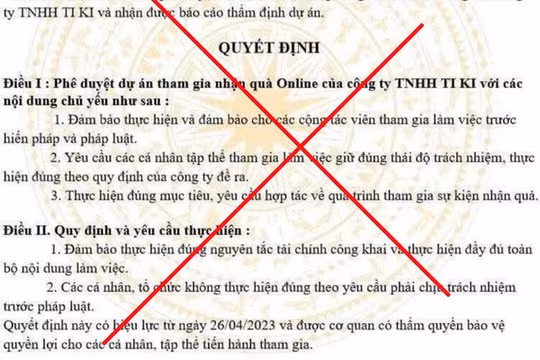 Cảnh giác với văn bản giả mạo Bộ Công thương