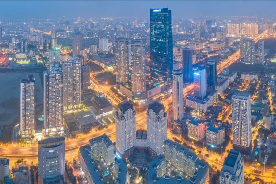 Thành phố Hà Nội nhìn từ trên cao. Ảnh: VTV