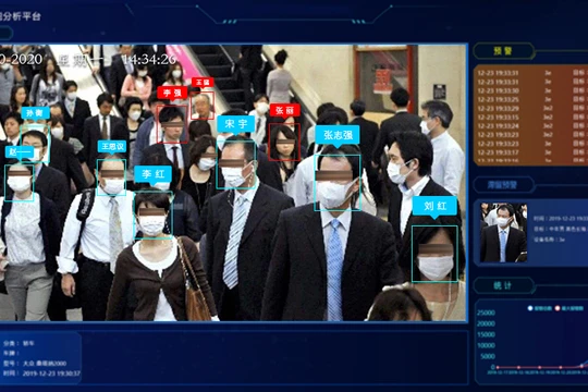 Hệ thống nhận diện khuôn mặt có khẩu trang (ảnh Quartz)