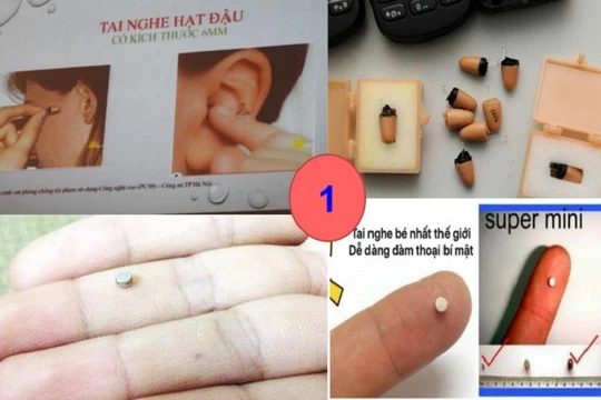 Các thiết bị công nghệ cao được sử dụng để gian lận thi cử (ảnh: CA thành phố Hà Nội)