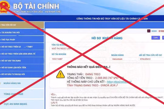 Website Bộ Tài chính giả mạo