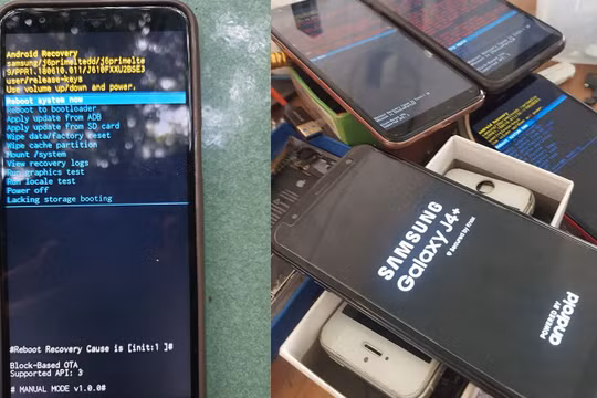 Hình ảnh những chiếc điện thoại Samsung bị lỗi được chia sẻ trên mạng xã hội