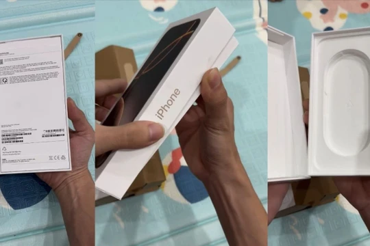 Anh Tùng chia sẻ hình ảnh bóc hộp chiếc iPhone 16 Pro Max nhưng không có điện thoại bên trong.